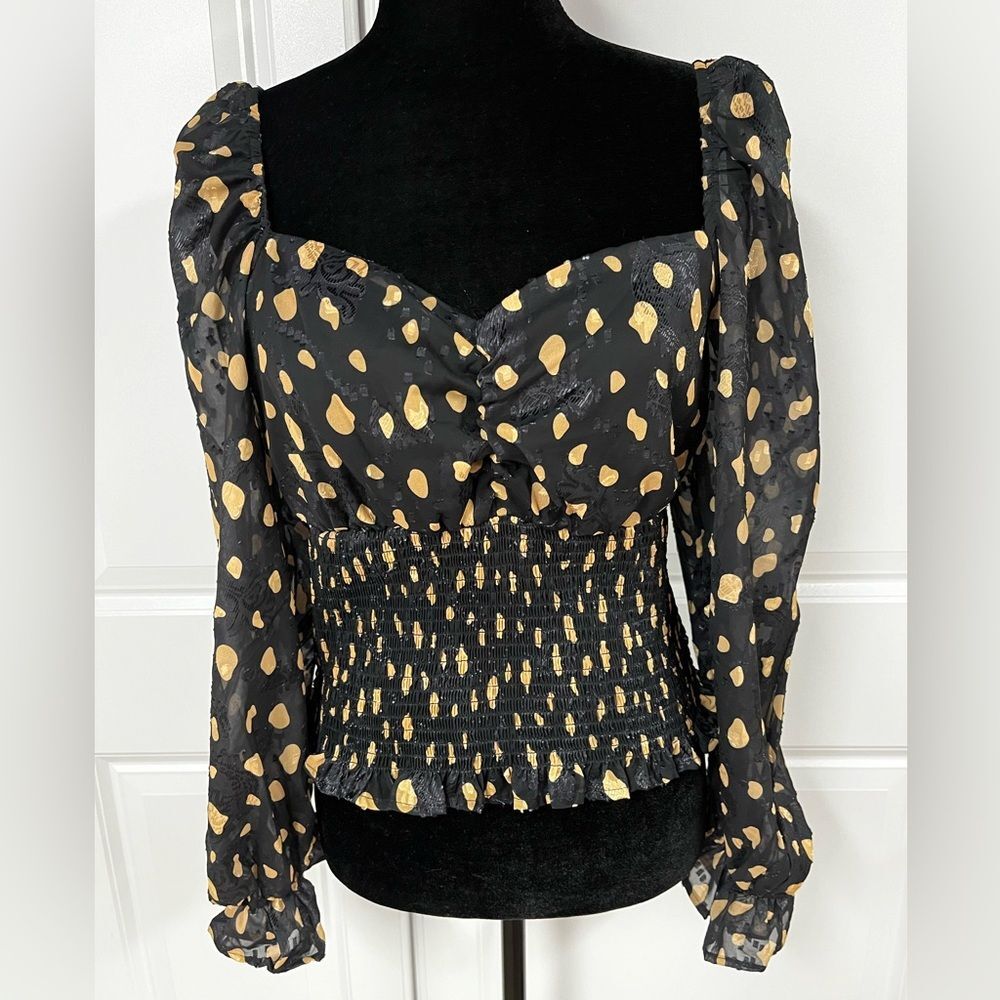 Lulu’s Black Jacquard Top